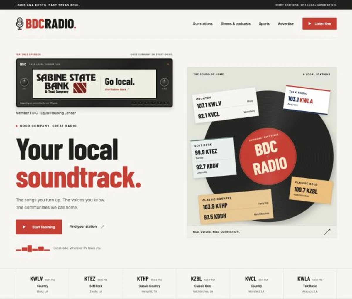 BDC Radio redesign website preview