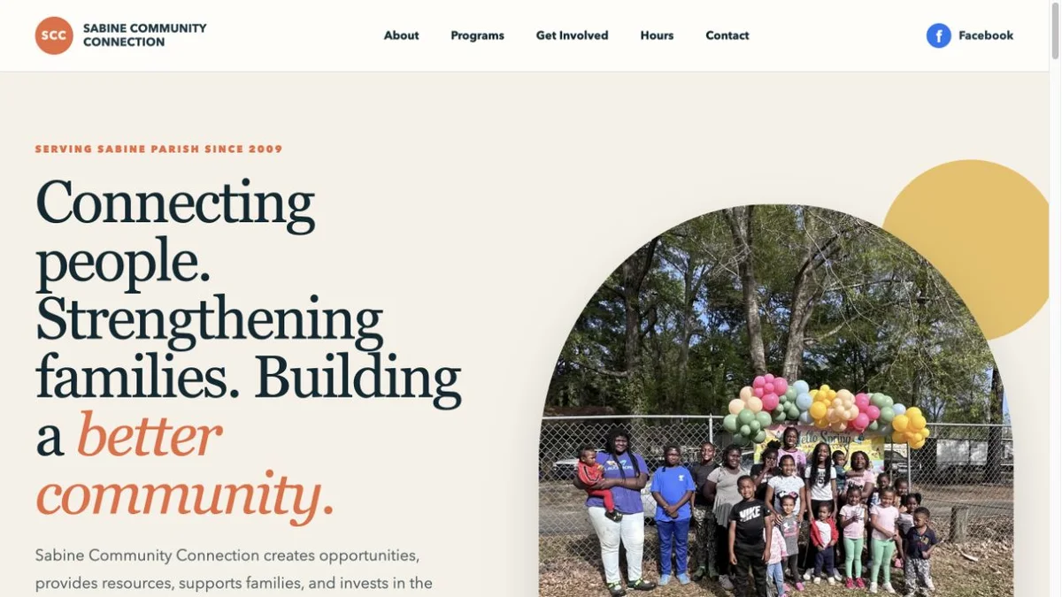Sabine Community Connection website preview