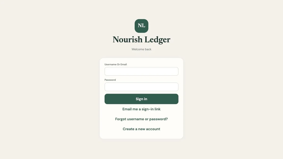 Nourish Ledger website preview